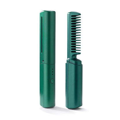 GlamWave Pro – Portable Wireless Heated Hair Straightener & Curler Brush