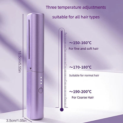 GlamWave Pro – Portable Wireless Heated Hair Straightener & Curler Brush